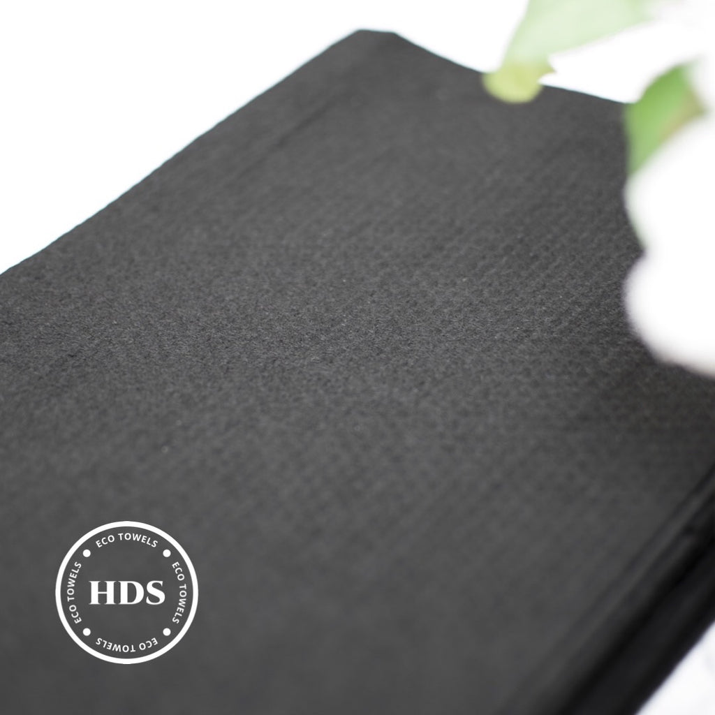 Pack of 50 Black Embossed Biodegradable Towels
