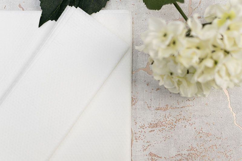 White Embossed Biodegradable Disposable Towels